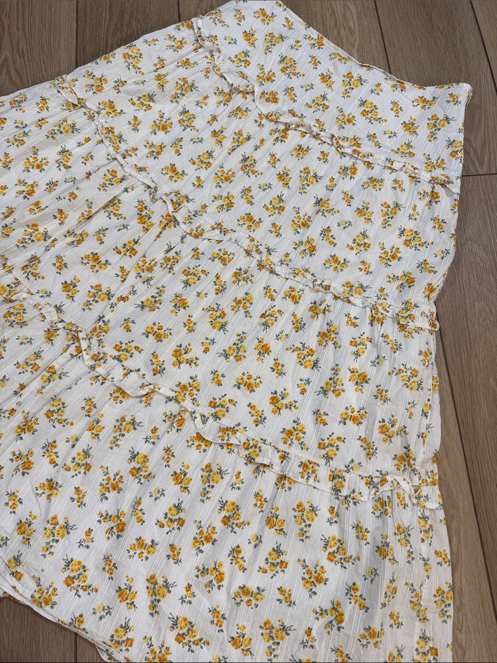 Arula Floral Ruffle Tier Midi Skirt Sz 0X Cottagecore Coastal Cowgirl Girly